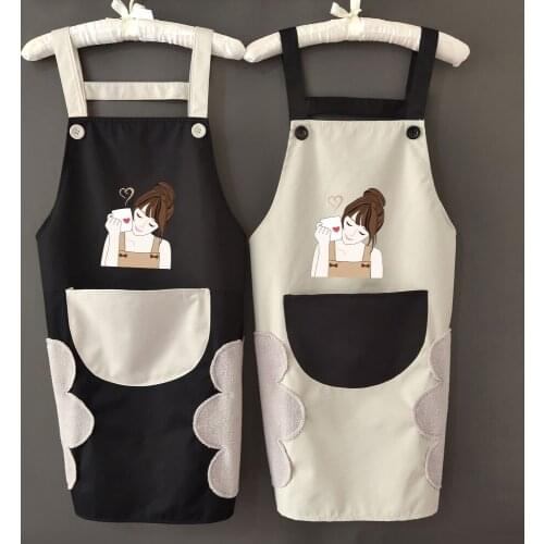 Stylish and cute Japanese apron waterproof and oil-proof home kitchen