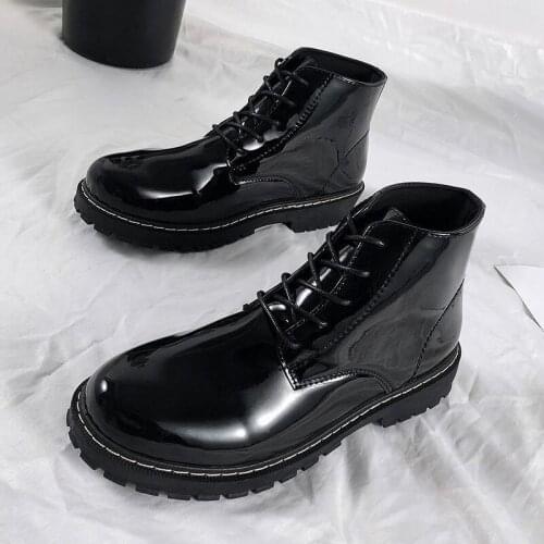 Men Shoes Martin Boots Mens Autumn New High Top Leather Fashion Short Boots Top Botas Chaussure Homme