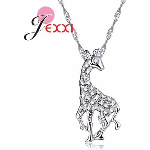 Lower Price Hot sale Cute Animal Giraffe Pendant 925 Sterling Silver CZ Cubic Zirconia For Lady Best Gifts Jewelry