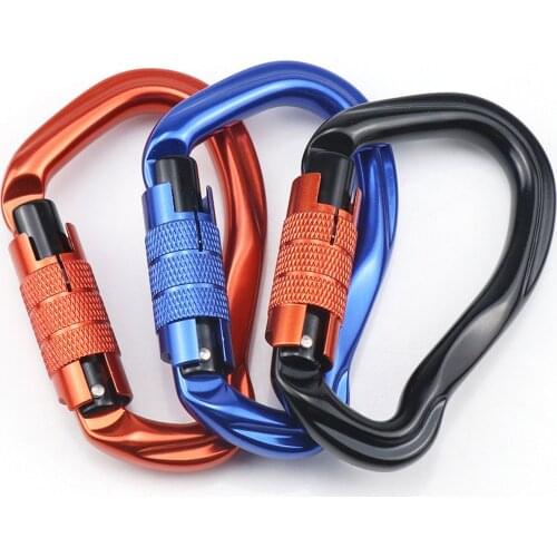 Professional Climbing Carabiner 23KN D Shape Climbing Buckle Lock Safety Lock Outdoor Climbing Equipment Accessories