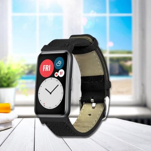 Retro Soft Replacement Faux Leather Wrist Strap Watchband for HUAWEI Watch FIT