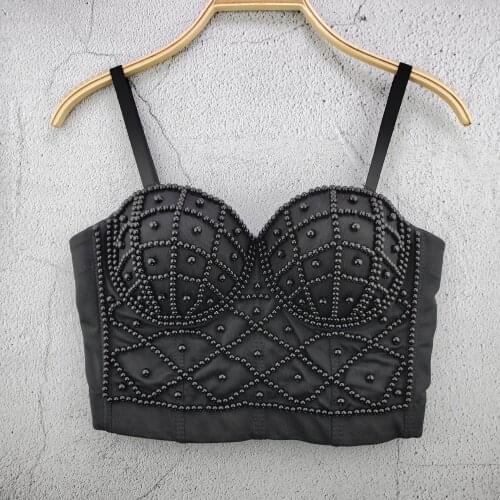 Sexy Black Bead Bra 2021 Fashion Plus Size Underwear Women Lingerie Club Party Bra Denim Zebra Bra