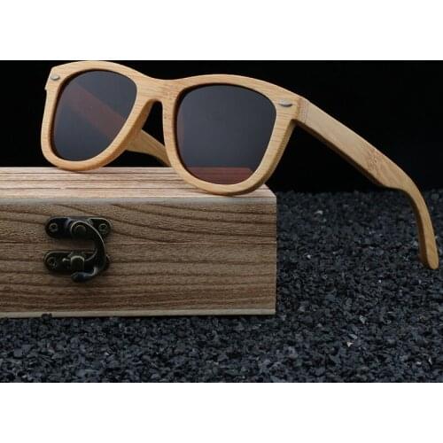 Natural Bamboo Wood Frame New Vintage Polarized Fashion Wrap Sun Glasses Women Men Driving Cars Retro Sunshade