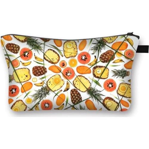 Vegetarianism Fruit Women Travel Makeup Bags Girls Toiletry Bag Ladies Cosmetic Case Large Capacity Storage Organizer Bags