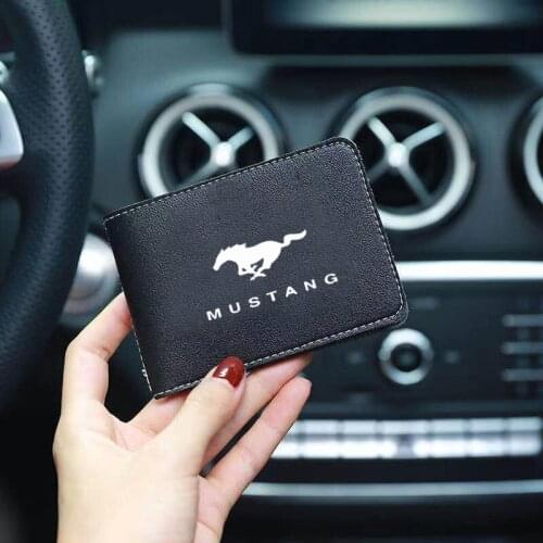 Genuine Leather Car Driving Documents Protective Case Bank Credit Card Holder For Ford Mustang GT SHELBY Car Accessories