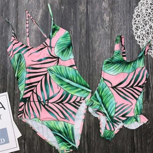 Meihuida Swimwear Women Bikini 2019 One Piece Swimsuit Matching Swimsuit Mother Daughter Leave Swimwear Bikini Set Bathing Suit