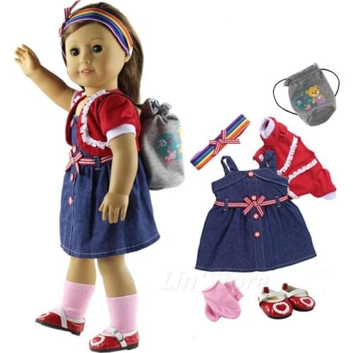 1 Set Doll Clothes Dress+coat+headwear Fashion Casual Wear Outfit for 18"American Doll Many Style for Choice