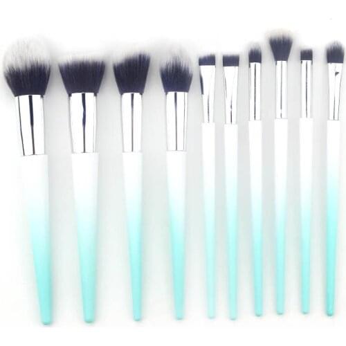 10 PCS Gradient Makeup Brush Beauty Tools Eye Shadow Brush Eyebrow Brush Foundation Brush Travel Set Portable New 2021