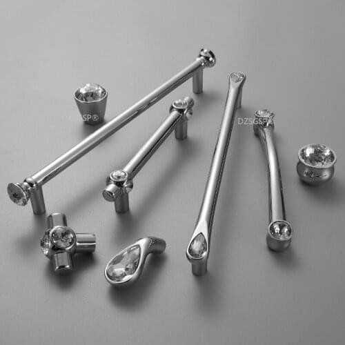 106mm Modern simple wardrobe cabinet crystal handles Fashion luxury drawer pulls furniture door handles Diamond hardware handles