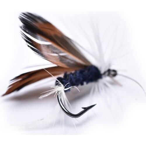 12 Pcs High-Carbon Steel Fishing Hook Hair Needle fly Bait Lure Road Lure Bait Buff Freshwater fly Hook insect Bait