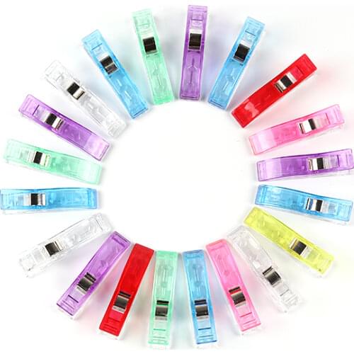 20pcs Colorful Sewing Craft Quilt Binding Plastic Clip Fabric Clamps For Patchwork Sewing Hemming DIY Crafts Tools 5.6*1.8*1.2cm