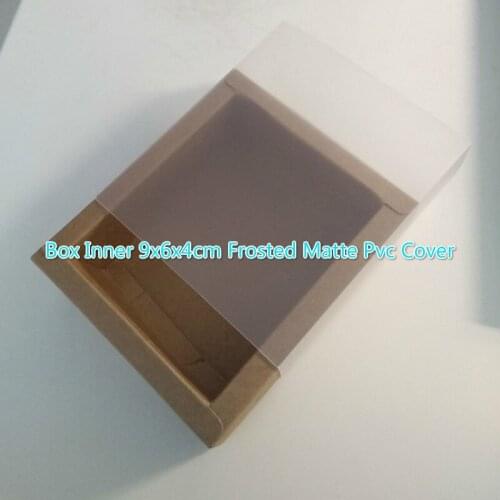 2018 New Gift Bag 20pcs/lot Box Inner 9x6x4cm Frosted Matte Pvc Cover Gift Wedding Favor Boxes 350gsm Drawer Style Event Candy