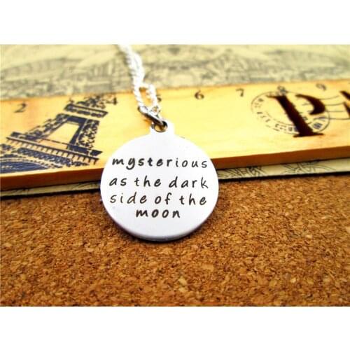 3pcs/lot Fashion stainless steel necklace "mysterious as the dark side of the moon" Charm necklace Gift more style for choosing