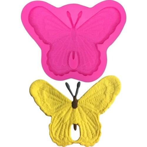 3D butterflies Lace chocolate wedding cake decorating tools DIY baking fondant silicone mold T0353