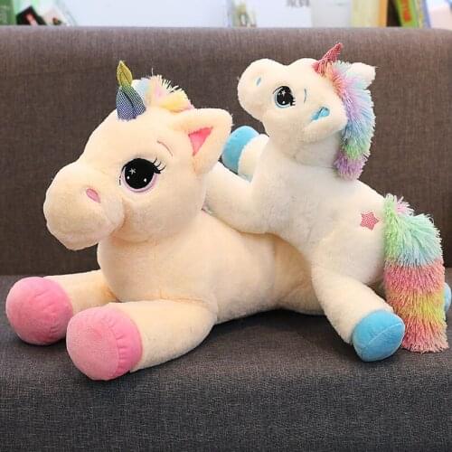 40cm/60cm/80cm lucky star unicorn rainbow horse cute stuffed animal plush toys baby plush toys birthday gifts home decor supplie