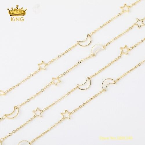 5meters Star & Crescent Moon Chain for Jewelry Making,Gold Chain Copper Rosary Chains,Body Chain,Glasses Chains Findings