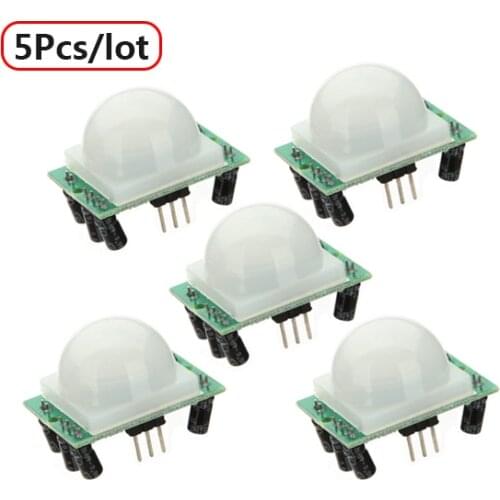 5Pcs/lot New HC-SR501 Mini IR Pyroelectric Infrared PIR Motion Human Body Sensor Module Free Shipping