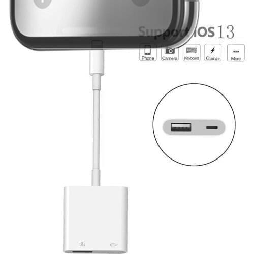 OTG USB To Camera Adapter for ios 13 Piano MIDI keyboard connecter with charging port