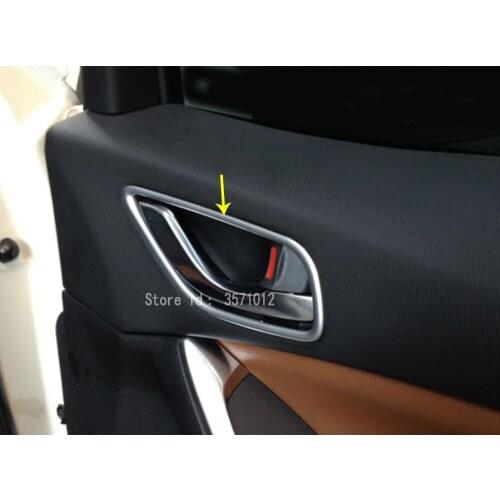 Car Protect Detector Stick Trim ABS Chrome Door Inner Built Handle Bowl Armrest Part 4pcs For Mazda CX-5 CX5 2013 2014 2015 2016