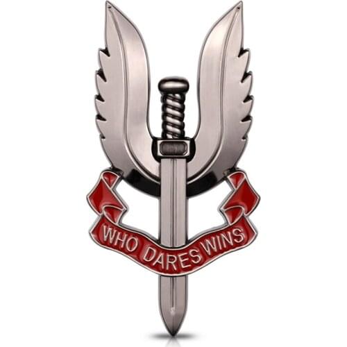 Car Sticker SAS Who Dares Wins Tailgate Fender 3D Chrome 2 Colors Emblem Badge Tuning Motorcycle Auto Car Accessories Decoration