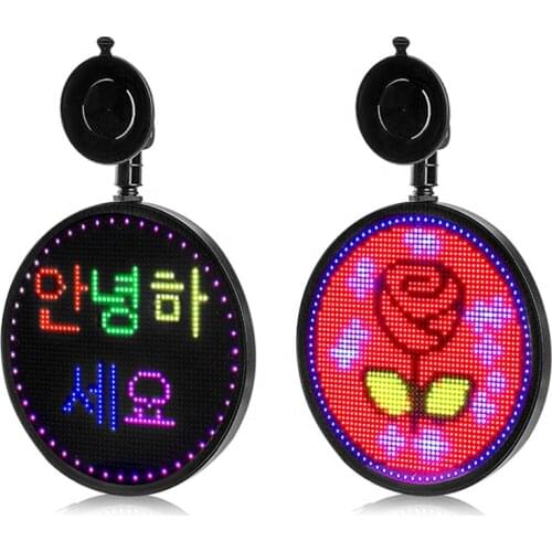 12V Car LED Display Sign Board Wifi Programmable Emoticon Animated Full Color Screen Car Emotion Led Display