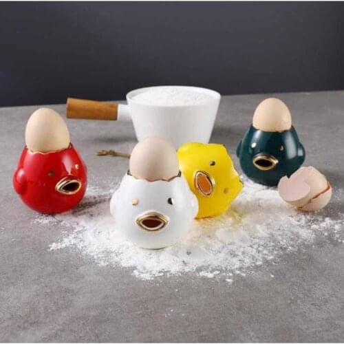 Creative Cute Ceramic Egg Yolk White Separator Cartoon Chick Egg Yolk White Separator Baking Utensils Kitchen Accessories
