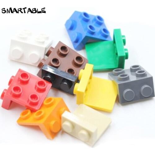 Smartable Bracket 1x2 - 2x2 Tray For Figures Building Blocks Brick Parts Toys For Kids Compatible City 92411/44728 100pcs/set