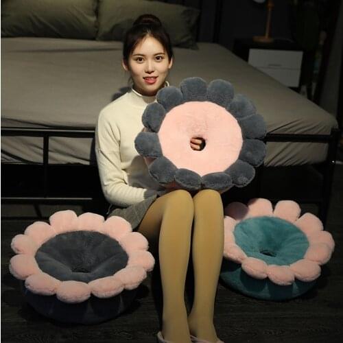 Round Petal Seat Cushion Kawaii Tatami Cusion Seat Pad Soft Office Chair Cushion SofaThick Seat Pillow Floor Cushion Home Decor