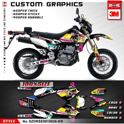 KUNGFU GRAPHICS Vinyl Decals Self Adhesive Stickers for DRZ400SM DRZ 400 Enduro 1999 to 2019 KLX 400R 2002 2003 2004