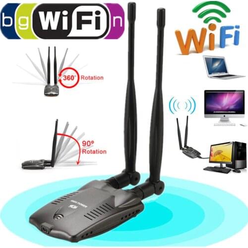 KuWFi Wireless USB Wifi Adapter 150Mbps USB Wifi Antenna RT8192 Increase Computer Signal Network Card With 2*7dBi Antenna