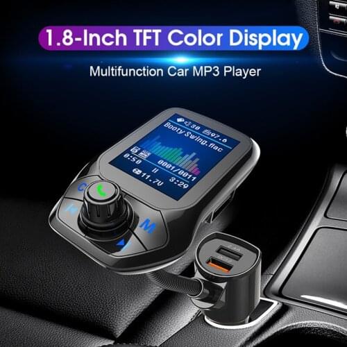 Bluetooth-compatible V5.0 Car MP3 Player With AUX USB Disk Port FM Transmitter Support Call QC3.0 Quick Car Charger 2 USB Ports