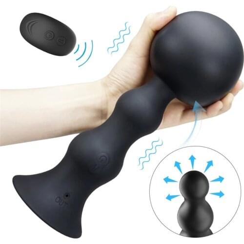 Inflatable Male Prostate Massager Anal Plug Expansion Big Butt Plug Remote Control Vibrator Anal Sex Toys For Men Sex Shop 18