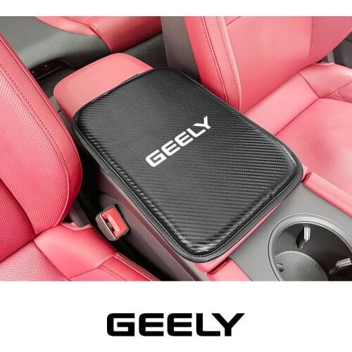 Leather Car Armrest Cushion Cover Pad For Geely Dust-proof Center Console Armrest Storage Box Protective Mat Auto Accessories