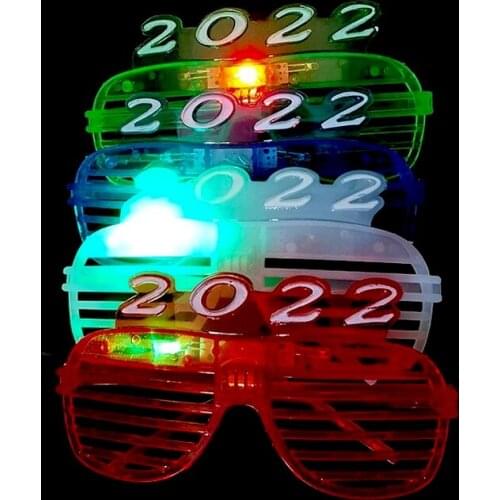 New Adult Children Party LED Glow Light Up Christmas New Years Eve Number 2022 LED Flash Glasses Luminous Blind Prom Glasses