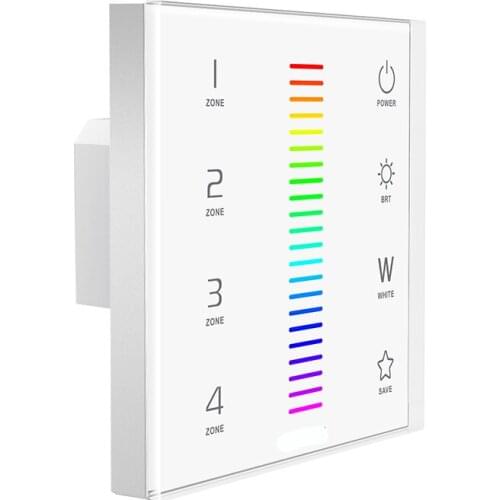 New Led RGBW Strip Controller 100V 220V 2.4GHz RF wireless DMX Multi Function Glass Touch Wall Panel RGB string control Dimmer