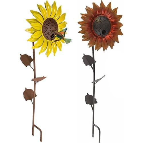 Sunflower Hummingbird Bird Feeder Metal Crafts Garden Decoration Flower Design Bird Feeder Sunflower Wild Bird Feeder Gazebo