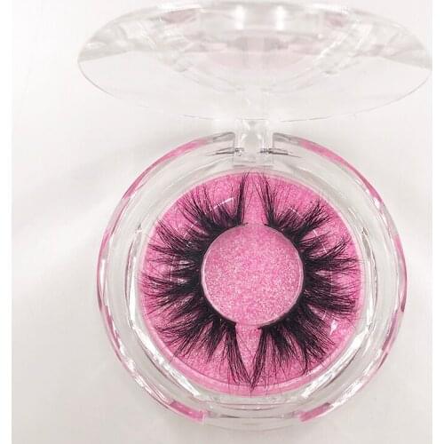 Eyelash Strip Vendor Natural Mink Eyelashes 16mm 18mm 20mm 5D Real Mink Lash Round Lash Box Colorful Background