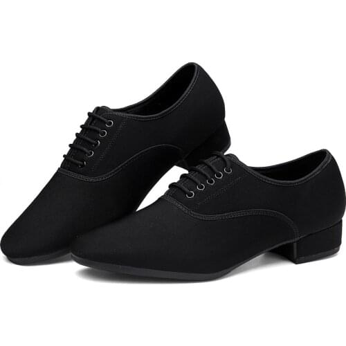 BD61 Professional Black Heel 2.5cm Oxford Square BD Dance Shoes Latin ballroom dance shoes men leather