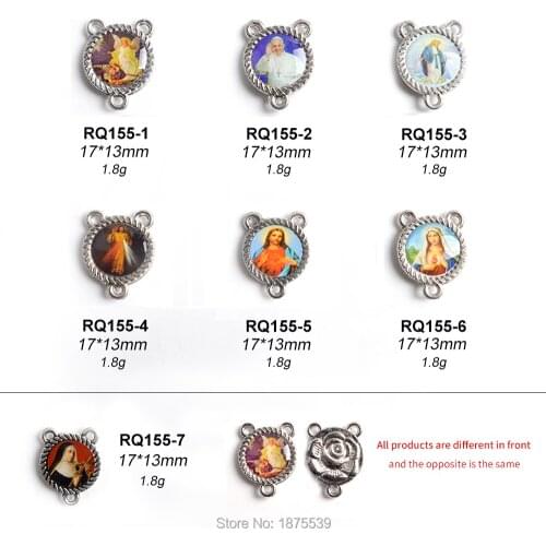 Rose Rosary Center Connector 3 Holes Jesus Our lady of Grace Mary Gardien Angel