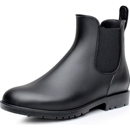 Women Rain Boots Madam Chelsea Boots Male Ankle Boots Couples Casual Boots Rubber Rain Shoes Waterproof Best-selling Style 36-43