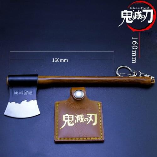 Demon Slayer Animation Peripheral Kamado Tanjirou Axe Alloy Model Animation Keychain 16cm Demon Slayer Swords