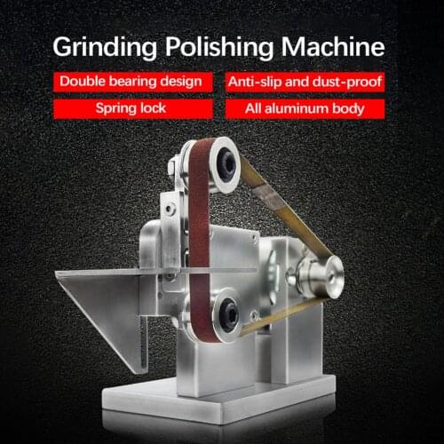 Grinding Polishing Forward Reverse Turning Belt Machine Table Sand Belt Machine Double Adjusting Belt Wheel DIY Sand Belt