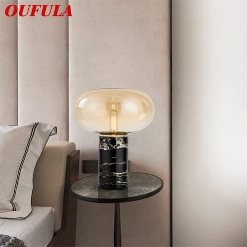 OUFULA Modern Bedside Table Lamp Marble E27 Desk Light LED Home Decorative For Foyer Living Room Office