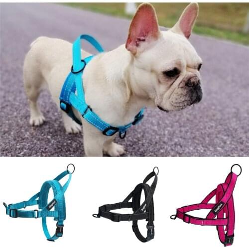 Easy Walking Dog Harness Soft Padded Reflective Adjustable Pet Harness No Pull Dog Harness with Handle and Two Leash Attachments