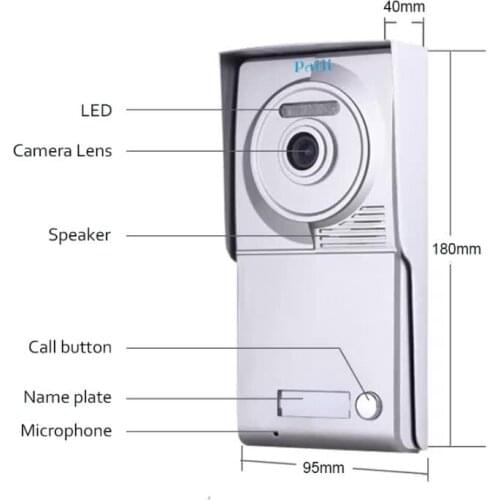 2 Apartment/Family Video Door Phone Intercom System 1 Doorbell Camera with 2 button 2 Monitor Waterproof