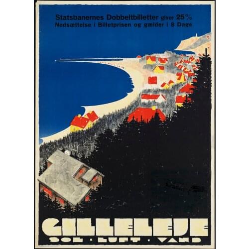 Poland Vintage Travel Poster Gilleleje Classic Canvas Paintings Vintage Wall Posters Stickers Home Decor Gift