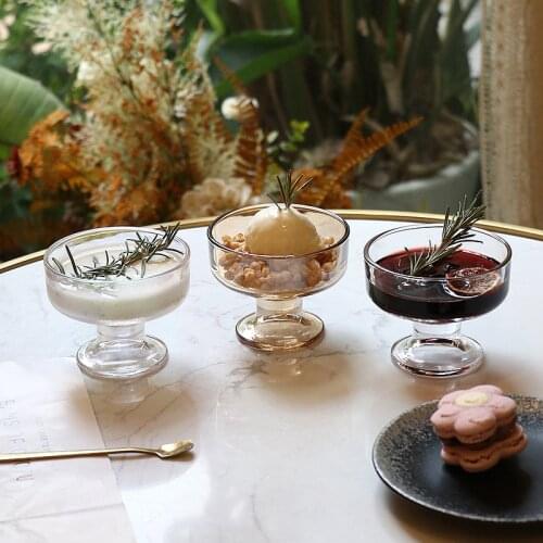 High-value Dessert Ice Cream Cup Glass Sand Ice Cup Creative Ice Cream Tall Fruit Cup Jelly Cup
