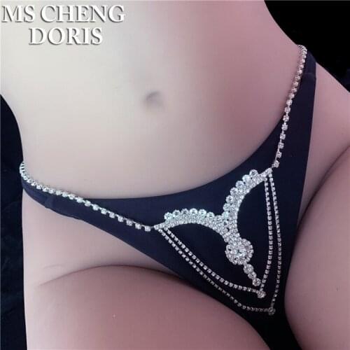 Uterus Shape Sexy Rhinestone Body Belly Waist Chain Jewelry For Women Bikini Dance Summer Body Jewelry
