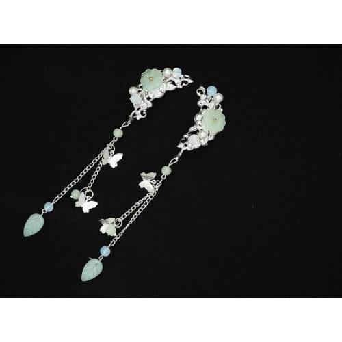 Fairy costume Han Chinese clothing headdress hairpin hair ornaments handmade fresh daily light antiquity tassels step shake