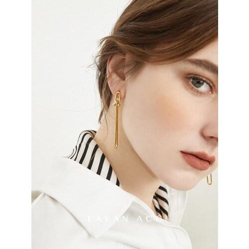 Women Stainless Steel Jewelry Titanium Geo U Ball Statement Earrings Punk Party Gown Brincos runway rare Korean Japan Ins